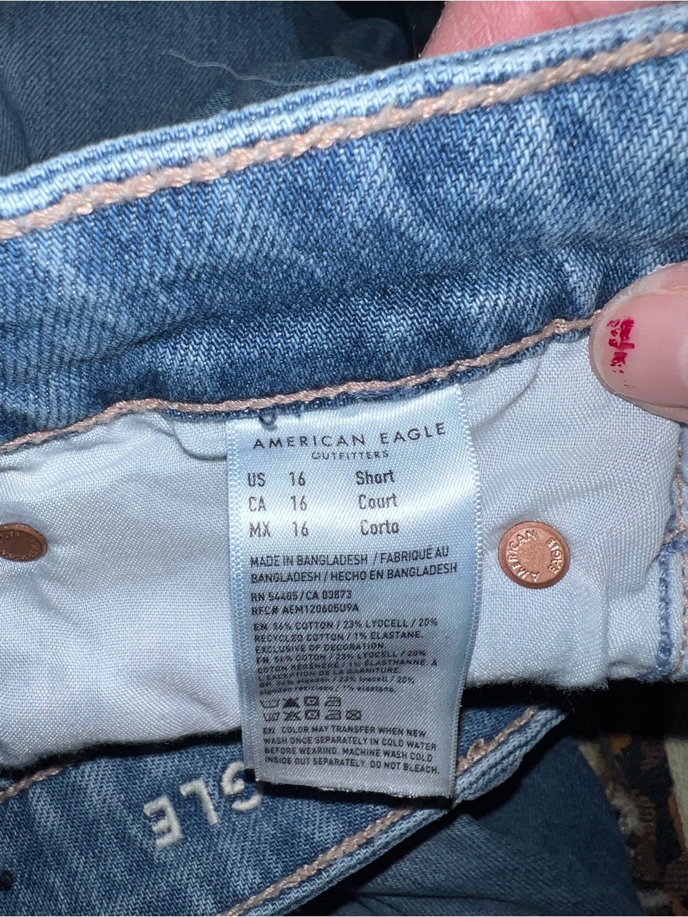 American Eagle Outfitters Light Blue Ankle Jeans 16 Short - Picture 5 of 6